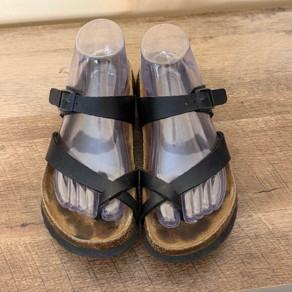 Betula by Birkenstock sandals size 38 black cork footbed Mayari like style - Picture 4 of 7